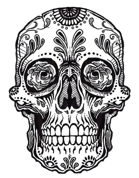 Coloring Pages Mexican Skulls Drawings Sugar Skull Drawings