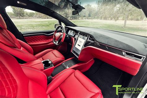 Tesla Model S Black With Red Interior Car Wallpaper