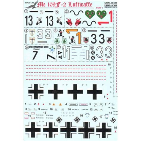 Decal For Me 109 F2 Part 1 148 Print Scale 48 048 Model Kit Decals