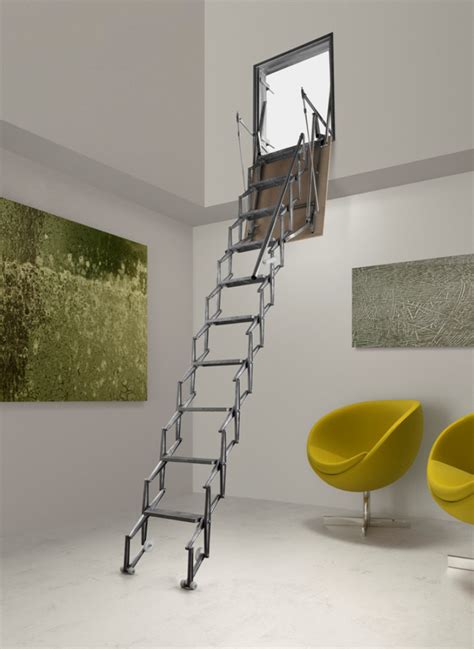 Fantozzi Alluminio Vertical Wall Access Concertina Loft Ladder Loft