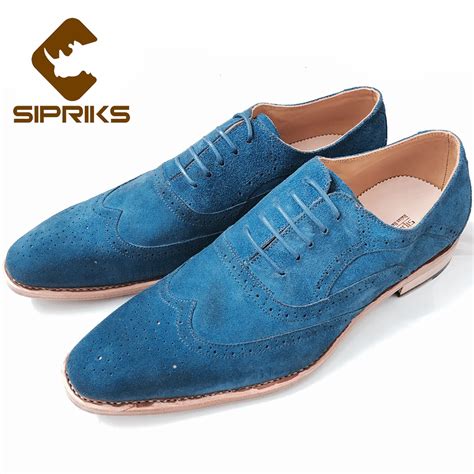 Sipriks Mens Goodyear Oxfords Navy Blue Tuxedo Shoes Office Men Carved