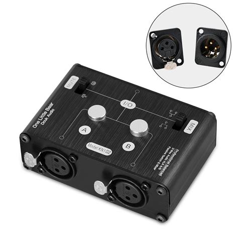 Mini 2 Way Stereo Passive Balanced Xlr Audio Switcher Box And Mixer Sound