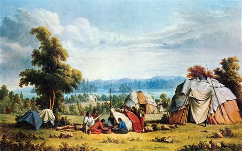 Ojibwe Indian Encampment Sault Ste Painting By Science Source Fine