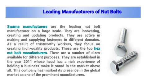 Ppt Leading Manufacturers Of Nut Bolts Powerpoint Presentation Free