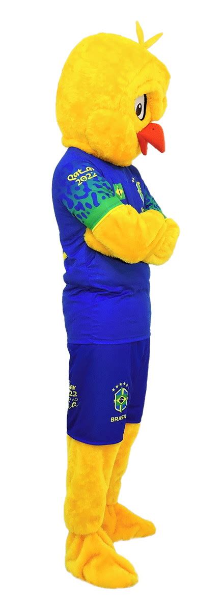 Fantasia Canarinho Pistola Azul Mascote Brasil Copa Do Mundo