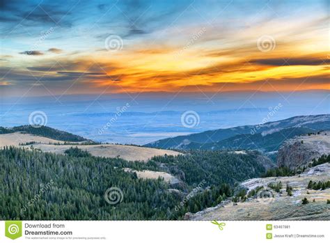 Sunset From The Bighorn Mountains Stock Image Image Of Scenery