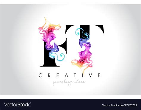 Ft Vibrant Creative Leter Logo Design Royalty Free Vector