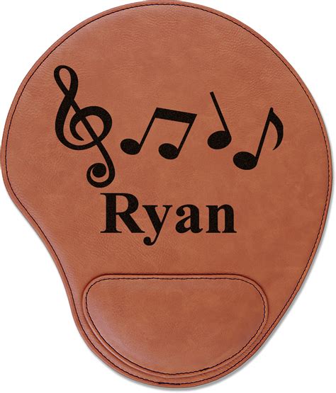 Musical Notes Leatherette Mouse Pad With Wrist Support Personalized