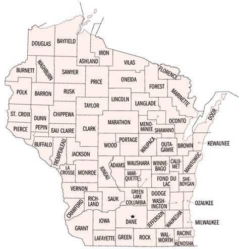 Printable Wisconsin Zip Code Map