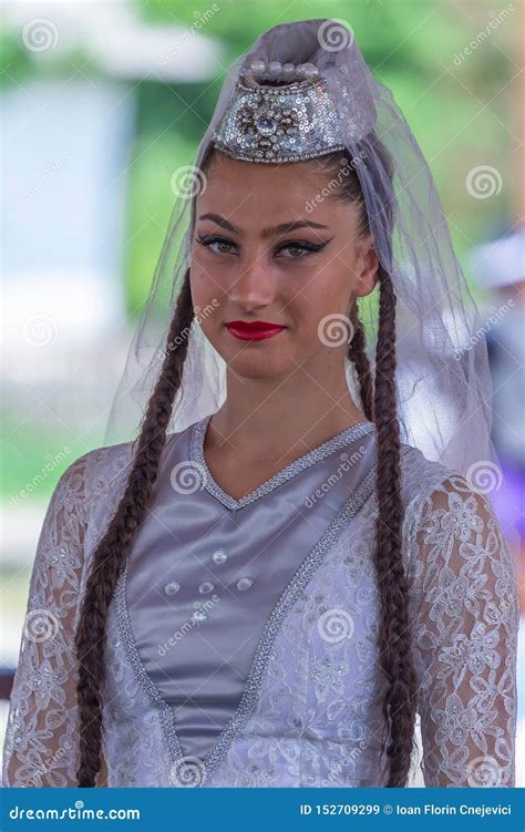 Dancer Woman From Georgia In Traditional Costume Editorial Stock Image Image Of Color