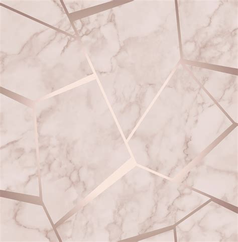 Rose Gold Fractal Marble Geometric Wallpaper Sales