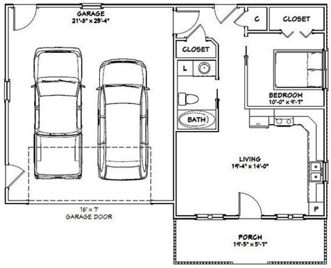 42x28 2 Car Garage 1130 Sq Ft Pdf Floor Plan Instant Etsy Garage