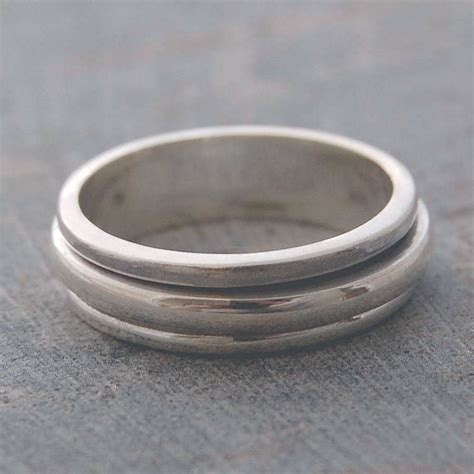 Sterling Silver Spin Ring Mens Silver Rings Sterling Silver Mens