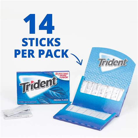 Trident Original Flavour Sugar Free Chewing Gum 14 Sticks Pack