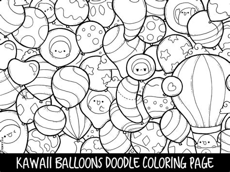 Kawaii is widely used in japan, with a different intonation for men and women. Balloons Doodle Coloring Page Printable Cute/Kawaii ...