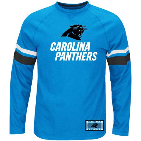 Mens Carolina Panthers Majestic Blue Power Hit Long Sleeve T Shirt