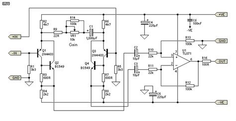 Microphone Preamp Low Noise Balanced Electronic Schematic Circuit