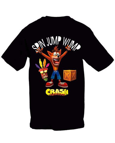 Playera Crash Bandicoot Spin Jump Wimp Negra Chica Gameplanet