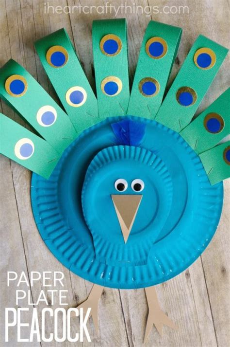 Gorgeous Paper Plate Peacock Craft I Heart Crafty Things