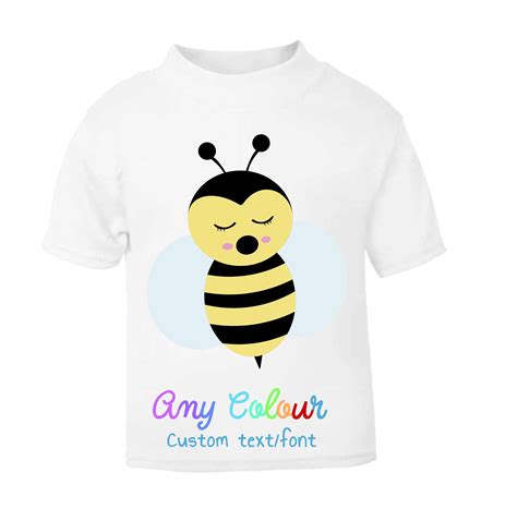 Childrens Cute Bee T Shirt Custom Personalised For Babies Etsy Uk
