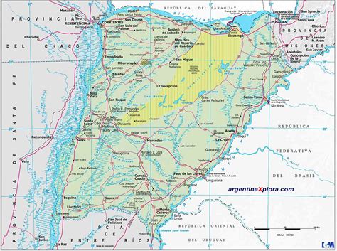 Corrientes Mapa De Rutas Y Localidades De La Provincia De Corrientes
