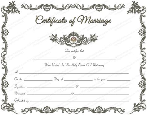 Marriage Certificate Royal Design In Pdf Format Blank T