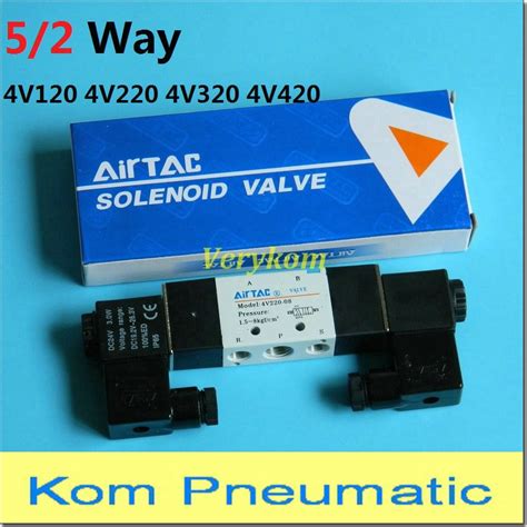 Free Shipping Pneumatic 5 2 Way Double Solenoid Valve 4v220 08 4v320 10