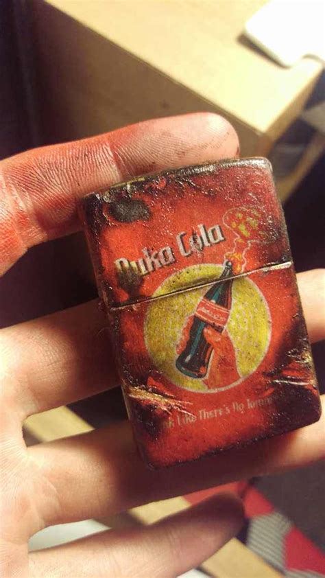 Frankly, we can't understand why nobody's turned this into a real, purchasable product yet. DIY Zippo Nuka Cola - Fallout Zippo | Fallout props, Zippo, Bottle top crafts