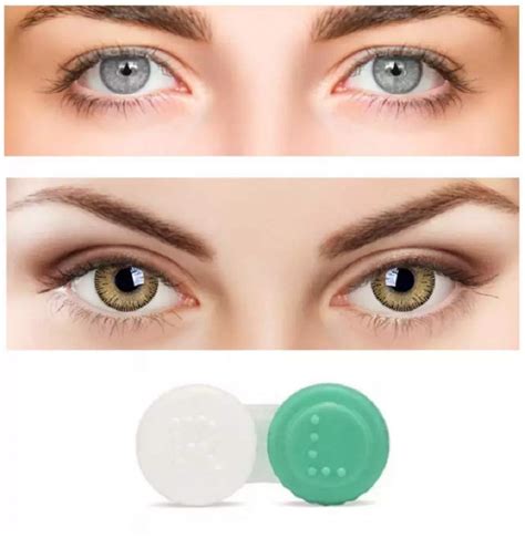 Buy Optify 2 Pair Grey Hazel Colored Contact Lens Monthly Zero