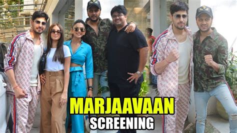 Marjaavaan Screening Sidharth Malhotra Riteish Deshmukh Tara Sutaria Rakul Preet Youtube