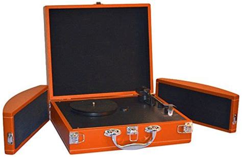 Pyle Bluetooth Compatible Briefcase Vintage Turntable Retro Record