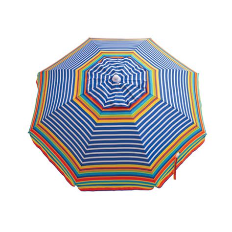 Rio Brands Ub78 Tspk5 Beach Umbrella With Tilt Sun Blocking Assorted