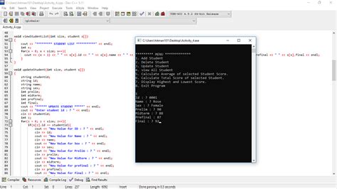 C++ Program using struct and switch [ MENU OPTION ] | Free ...