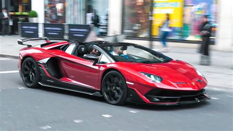Stunning Lamborghini Aventador Svj Roadster Driving In London Youtube