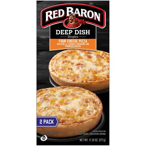 Red Baron Singles Deep Dish Four Cheese Pizzas 1120 Oz 2 Count