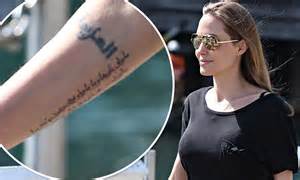 Angelina Jolie New Tattoo Actress Debuts New Inking On Her Right Arm