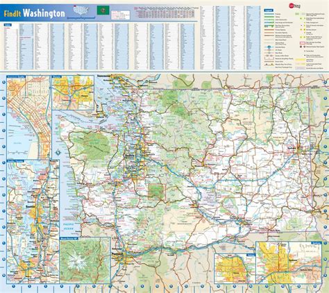 Large Detailed Roads And Highways Map Of Washington State With National