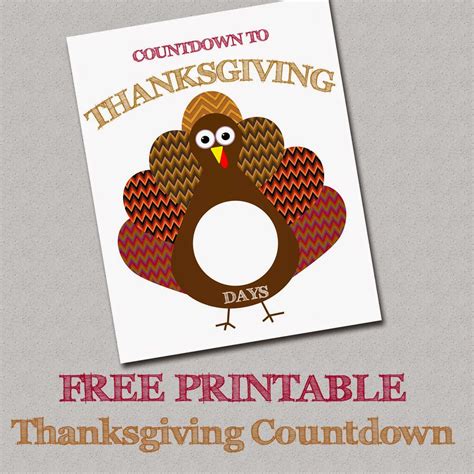 Free Printable Thanksgiving Countdown Thanksgiving Countdown Fall