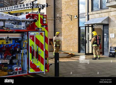 Stock Photo Firefighters At The Scene Of An Incident At Apartment