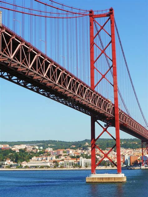 Harbour Bridge In Lisbon Portugal Editorial Stock Image Image Of