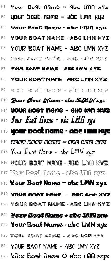 Boat Name And Lettering Fonts