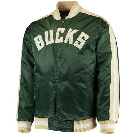 Varsity Green Satin Starter Milwaukee Bucks The Offensive Jacket