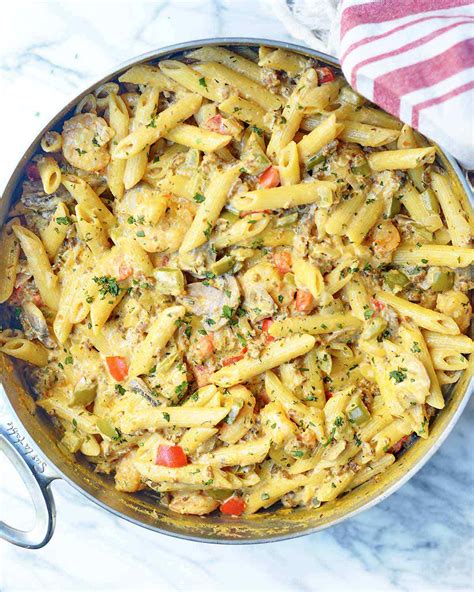 Cajun Shrimp And Chorizo Pasta Penne In A Rich And Creamy Sauce