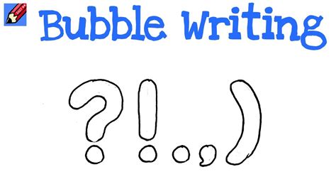 How To Draw Bubble Writing Real Easy Punctuation Marks Youtube