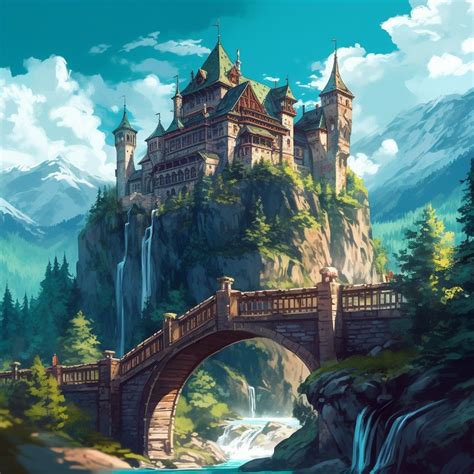 Fantasy Places Fantasy Art Waterfall Wallpaper Castle Home Castle