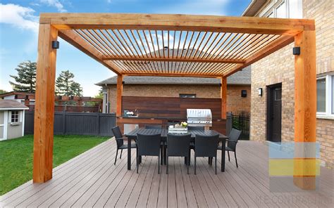 Composite Deck And Pergolas With Outdoor Kitchen Toronto Landscaping