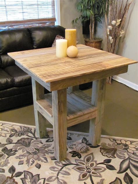The crafter recommends sanding the pieces multiple times and finishing it off with a clear poly protector for the table top. Best 25+ Bar height table diy ideas on Pinterest | Pub style table, 2x10 lumber and Bar height bench