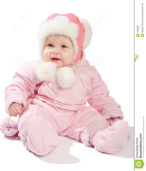 Baby In Pink Winter Clothes Stock Photo Image Of Beauty