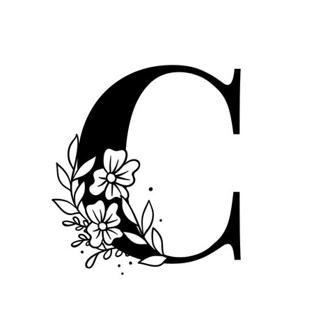 Letter C Script Psd Floral Alphabet Free Image By