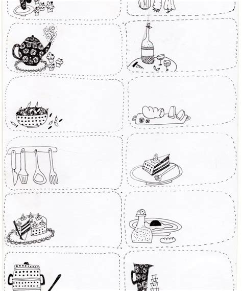 Las mejores cocinas a su medida. Etiquetas para Cuadernos de cocina. | Ilustración. | Pinterest